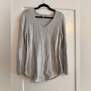 EUC! Banana Republic Gray/Oatmeal Knit Sweater with Side Zippers, Size M